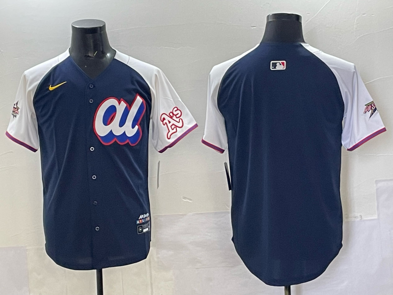 Men 2025 Oakland Athletics blank Blue All star Nike MLB Jersey 003